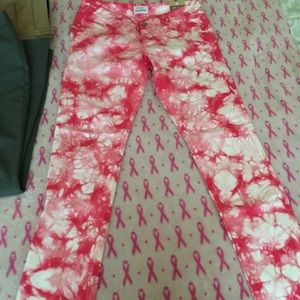 Aeropostale pink & white jeans